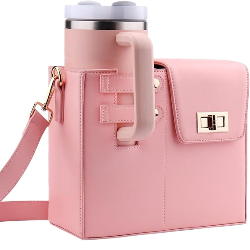 designer Cross-Border Hot-Selling Outdoor Portable Drink Bottle Water Cup Bag 2025 New Original Design Pink Commuter Crossbody Bag