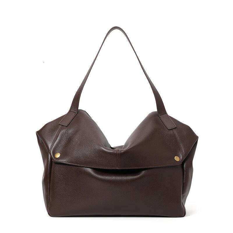 2025 winter new large-capacity shoulder large European and American soft leather tote simple casual women's bag