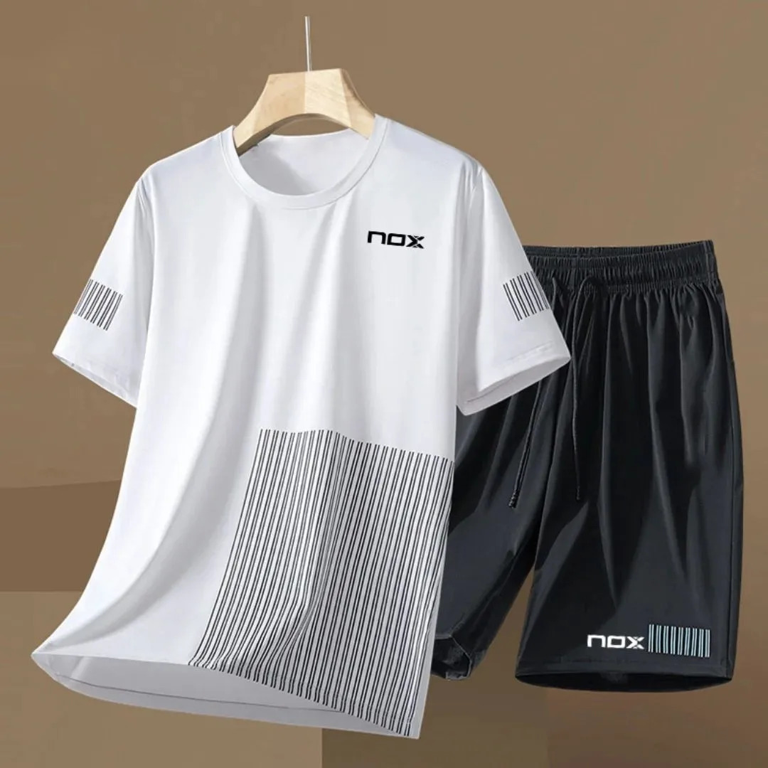 2025 summer mens 3D printed short sleeve suit fitness tennis sportswear round neck Tshirt shorts wear 250530