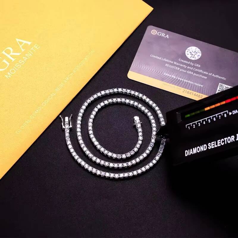 Fashion Hip-Hop GRA 4mm VVS for Women Pure Sier Lab-Grown Silicon Tennis Bracelet