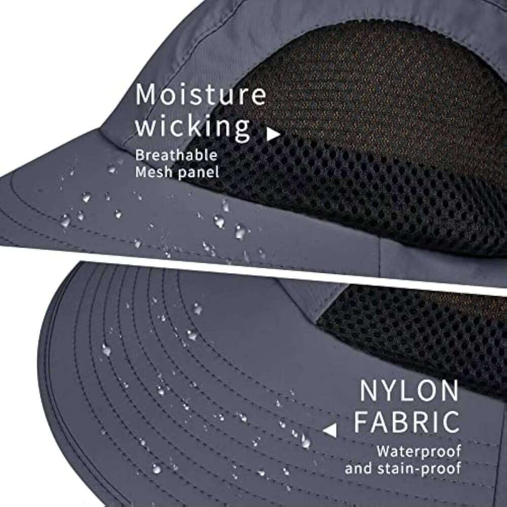 Wholesale Custom UPF 50+ Wide Brim String Bucket Hat Sun Protection Fisherman Style with Neck Flap for Daily Use