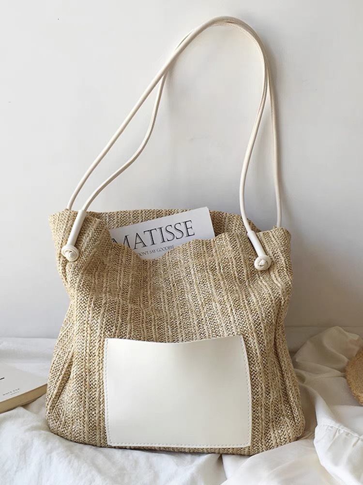 designer Ins Retro Woven Tote Vacation Straw Shoulder Bag Large Capacity Crossbody Shopping Bag Beach Bag Mother Bag