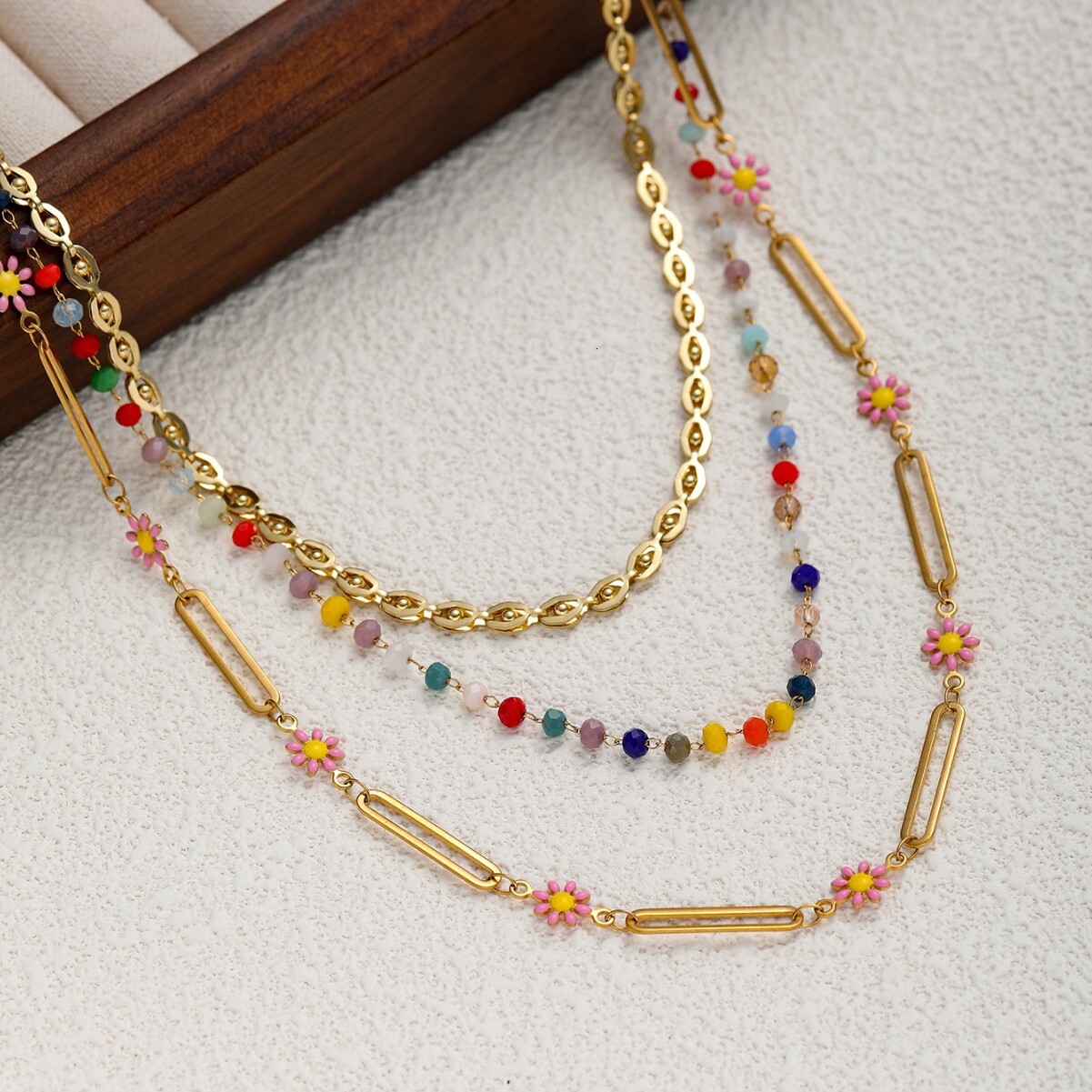 Imitation Tourmaline Bracelet with ite, Water Red Agate, Pearl and Other Accessories Necklace