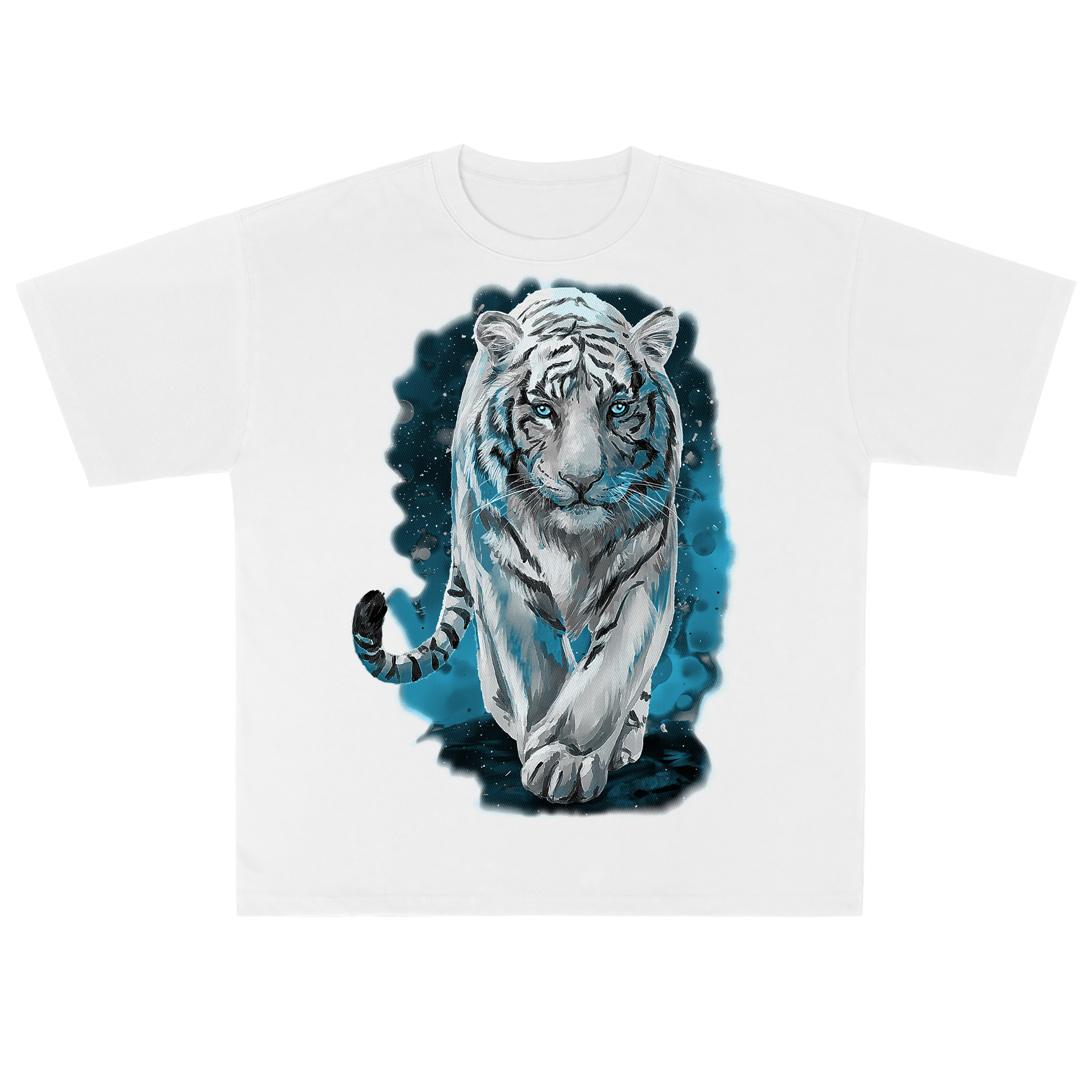 T-shirt men's top designer cotton T-shirt Luminous effect The Bengal tiger instant success strike short sleeved clothing high-quality fashionable