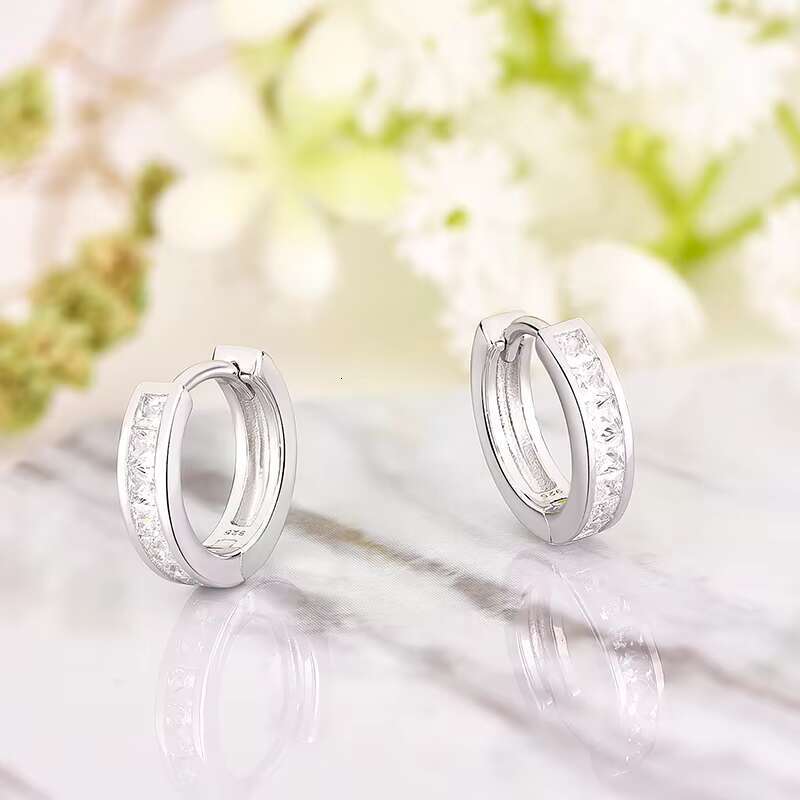 High Quality Wholesale Custom ZIRCON 925 Sterling Silver Custom Moissanite Charms Cubic zirconia Earrings for Women