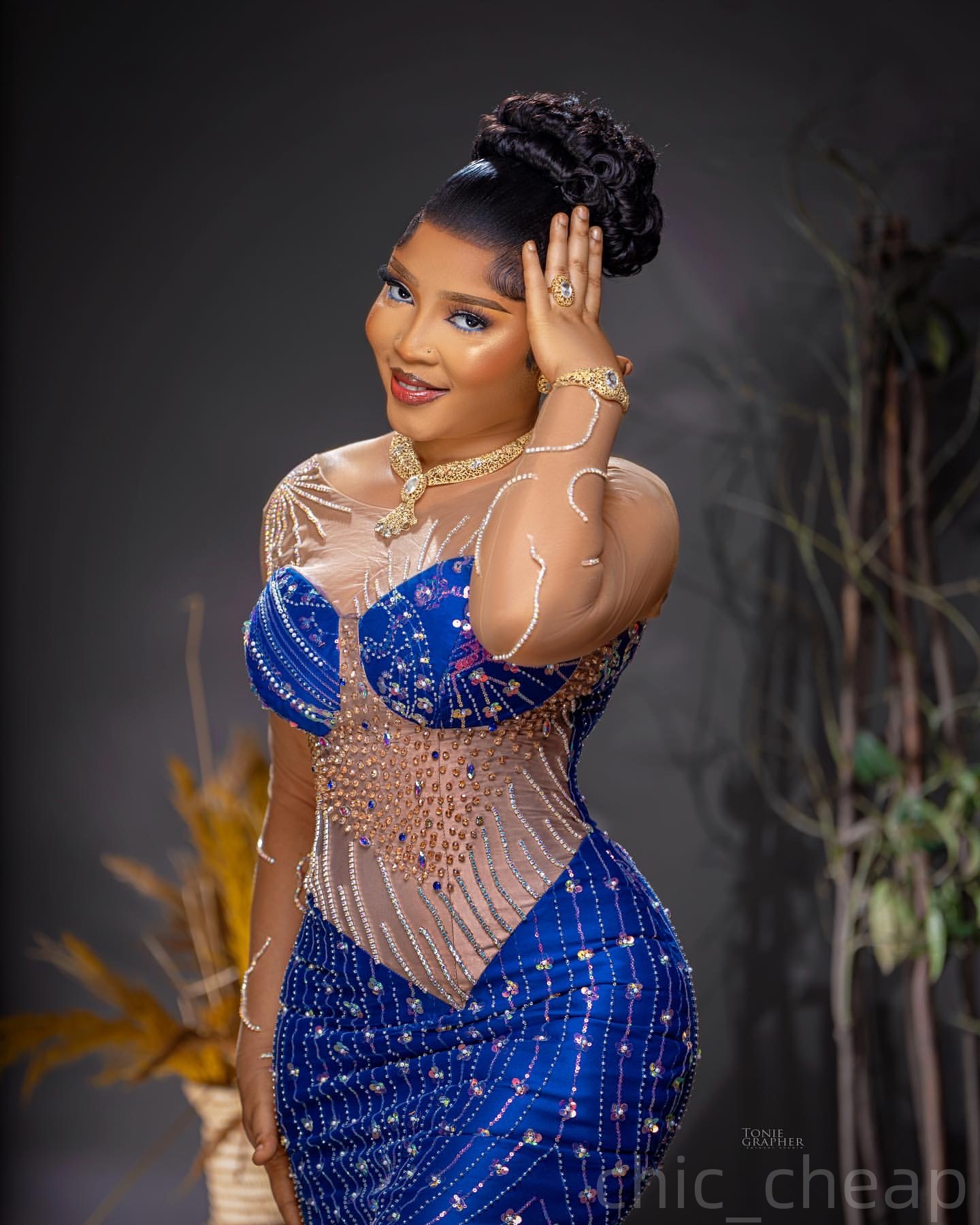 Royal Blue Mermaid Prom Dresses 2025 Beaded Crystals Sequined Evening Formal Party Second Birthday Engagement Gowns Plus Size Dress For Special Occasi