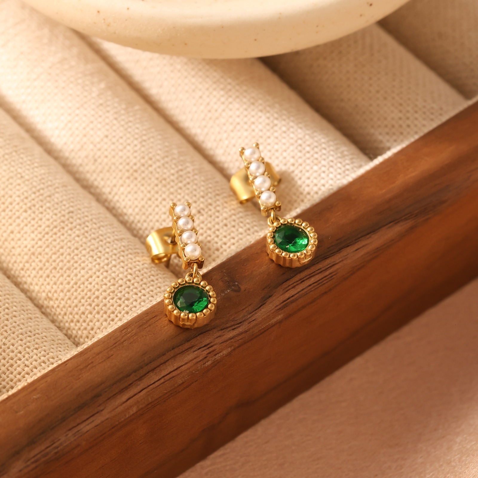 Titanium Steel Design Water Drop for Women Versatile Zircon Studs Light Elegant Earrings