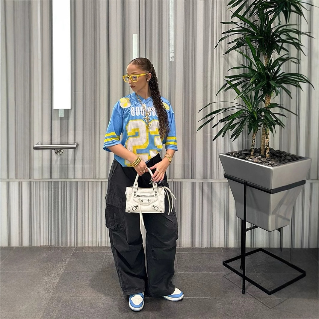 Designer T Shirt New Style Cross Border Fashion Street Trendy Personality Color Block Printed Loose Casual Short Sleeve T Shirt Essentials Summer Dres