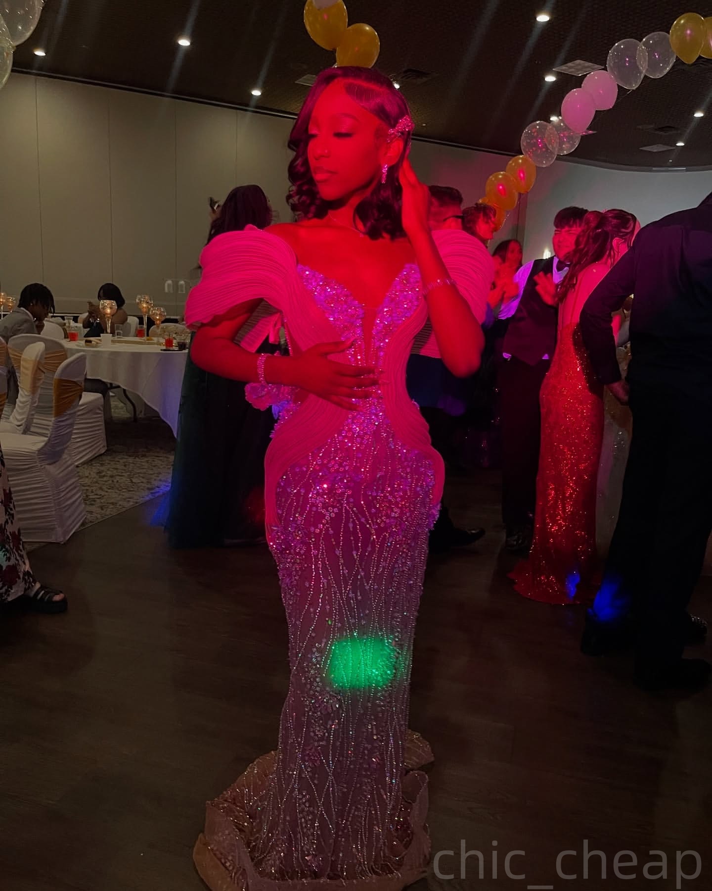 Pink Mermaid Prom Dresses 2025 Sequined Crystals Beaded Stylish Evening Formal Party Second Birthday Engagement Gowns Plus Size Dress For Special Occa