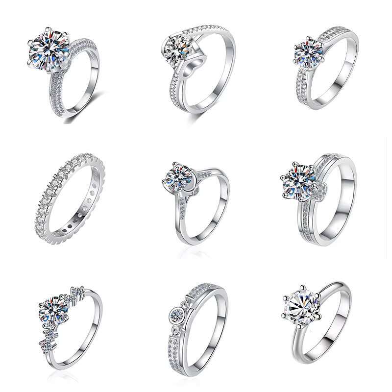 Wholesale Custom Design Oval Round Pear Cut Real Silver 925 Sterling Fine Jewelry Moissanite Diamond Rings for Men Women