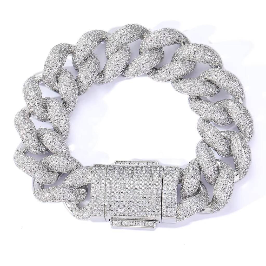 18mm Hip Hop Iced Out Necklace Brass Zircon Dia Cuban k Chain Men Jewelry