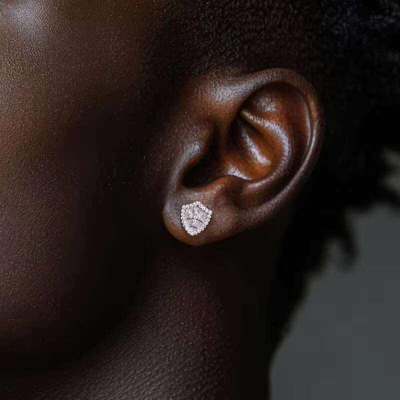 0.4cttw Moissanite Diamond Hip Hop Cross Rappr Stud Earrings 925 Sterling Silver D Color Bling Statement Jewelry for Men Women