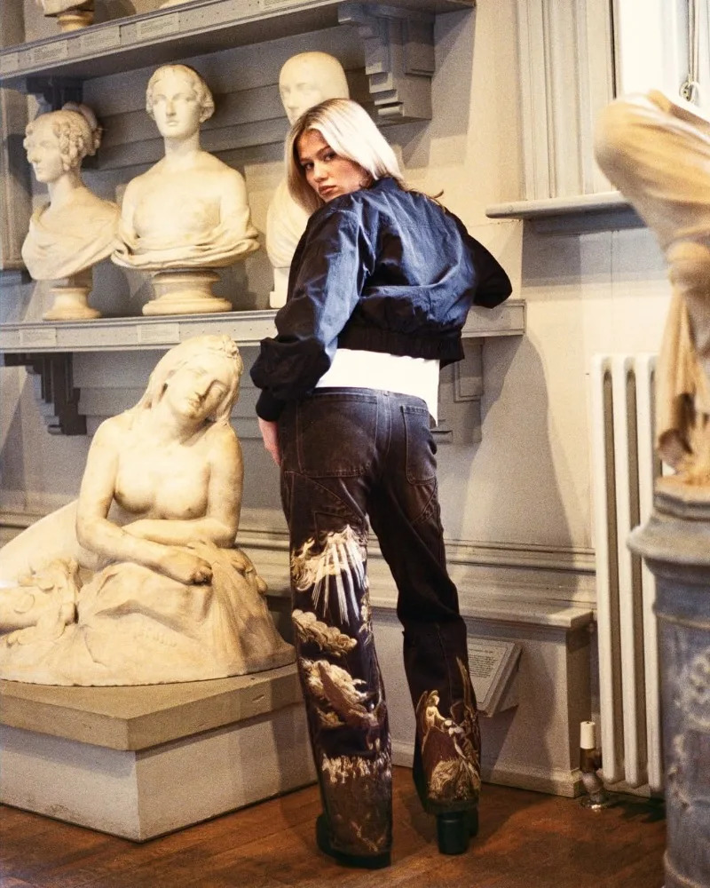 Y2K Jeans Harajuku splicing solar Eclipse pattern Seams Embroidery Jeans vintage Hip Hop men women wide leg jeans streetwear 250529