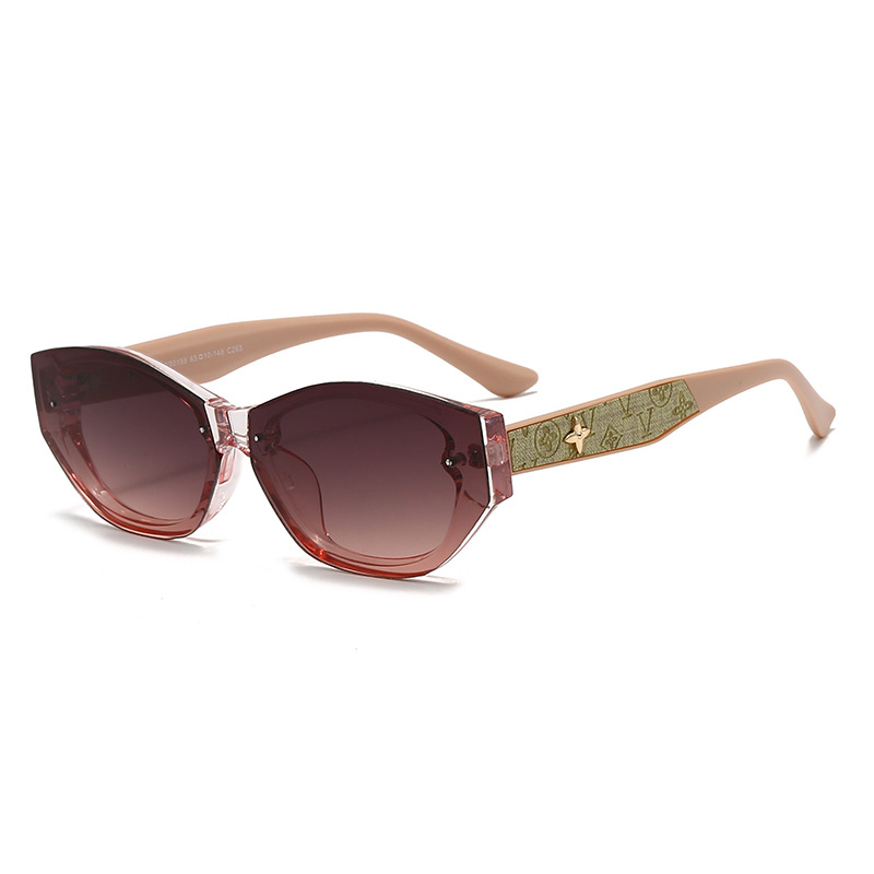 2025 hot free shipping Fashionable frameless sunglasses for women light luxury sunglasses UV resistant large frame versatile glasses for women men