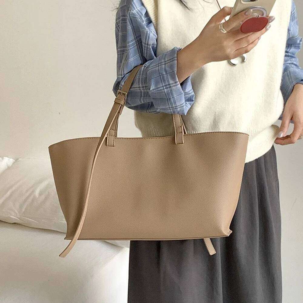 Casual Soft Tote Bag PU Leather Shoulder Bags For Women 2025 NEW High Quality Handbags And Large Shopper Purses
