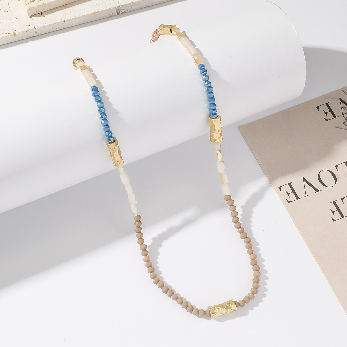 Crystal pearl bead necklace, women's high-end sense, simple collarbone chain