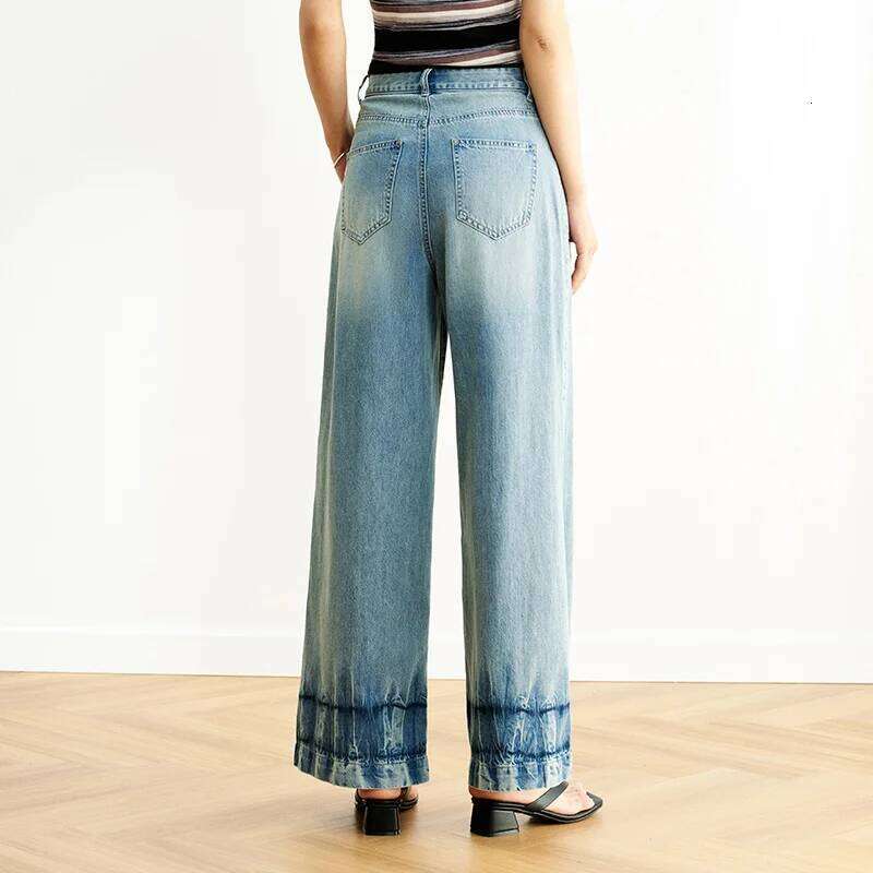 Semir Women's Quick-Dry Cooling Wide Leg Jeans 2025 Summer New Breathable Denim Pants For Hot Weather