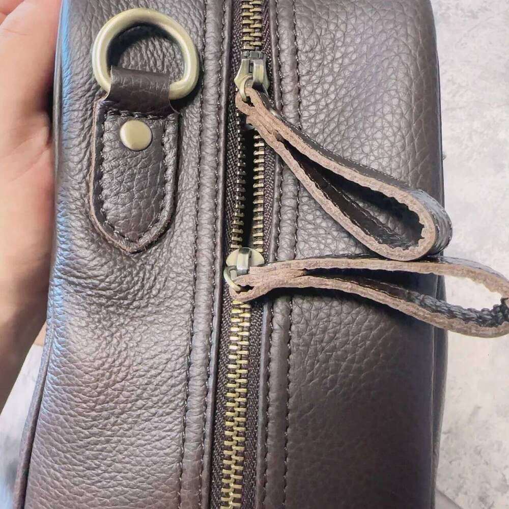 Motingsome Full Grain Cowhide Handbag Designer Bags For Women Bowling Tote Shoulder Crossbody Work Brief Case 2024 New