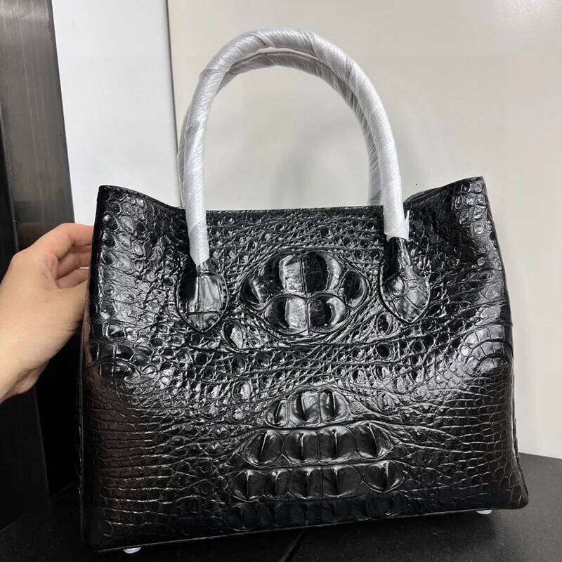 Genuine Crocodile Skin Women Skyblue Colorful Totes Female Handbag Exotic Real Alligator Leather Lady Single Cross Shoulder Bag