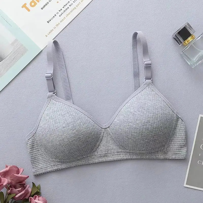 Pure cotton girl underwear high school students underwear female students thin style gathering bra small breasts junior high sch 250530