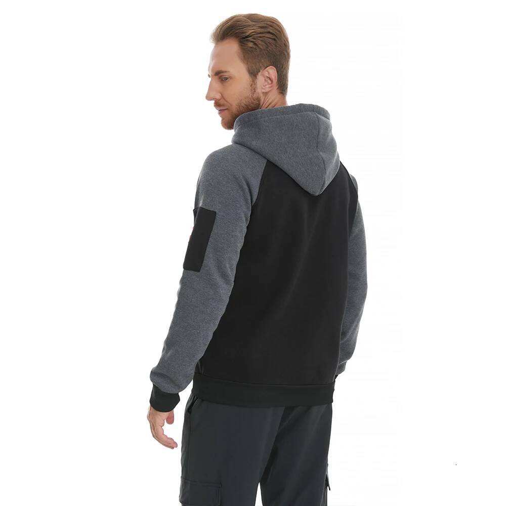 Autumn Winter Men's Leisure Sports Multi-Zip Arm Pocket Jumper Hoodie