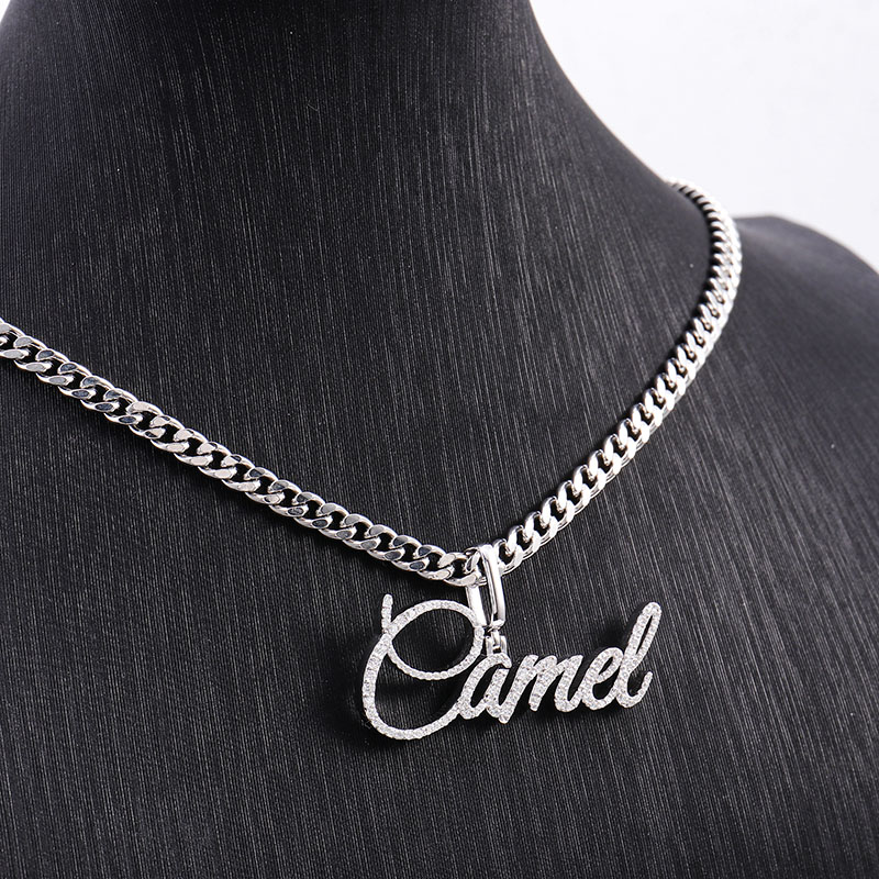 Provence Jewelry Customized Luxury Jewelry Sterling Silver With 14K Gold Plated Letter Pendant Necklace Hip Hop Iced Out DEF VVS Moissanite Initial Na