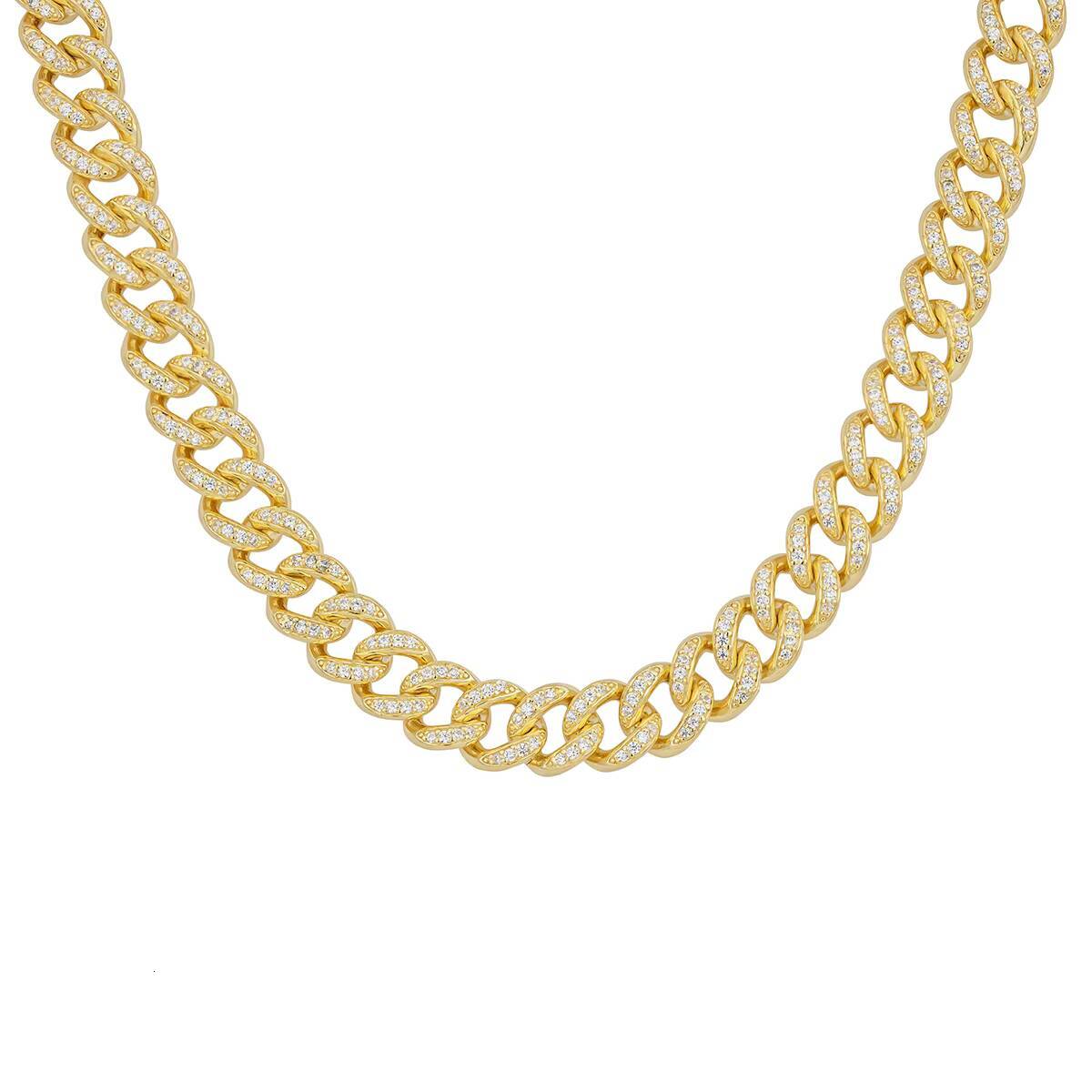 Sier Cuban Chain Necklace Women's Jewelry Weight and CZ Setting