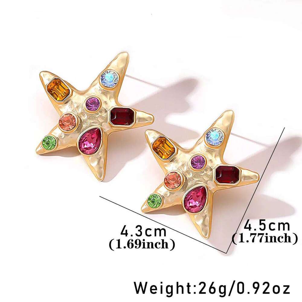 Fashion Rectangle Drop Earrings Starfish Dangle For Women Girl Trendy Fairy Wedding Party Jewelry