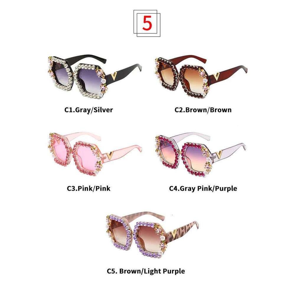 Square Dia Women 2022 Brand Designer Colorful Rhinestones Sunglasses Stylish Eyewear Shades UV400 Oculos designer bag