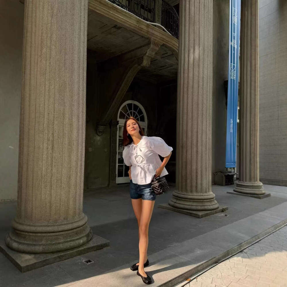 Denim Shorts Jeans Shorts Spring Summer New AG Wu Qianyu And Jessica Henne Same Style Dark Blue High Waisted Frayed Denim Shorts For Women Ripped Shor