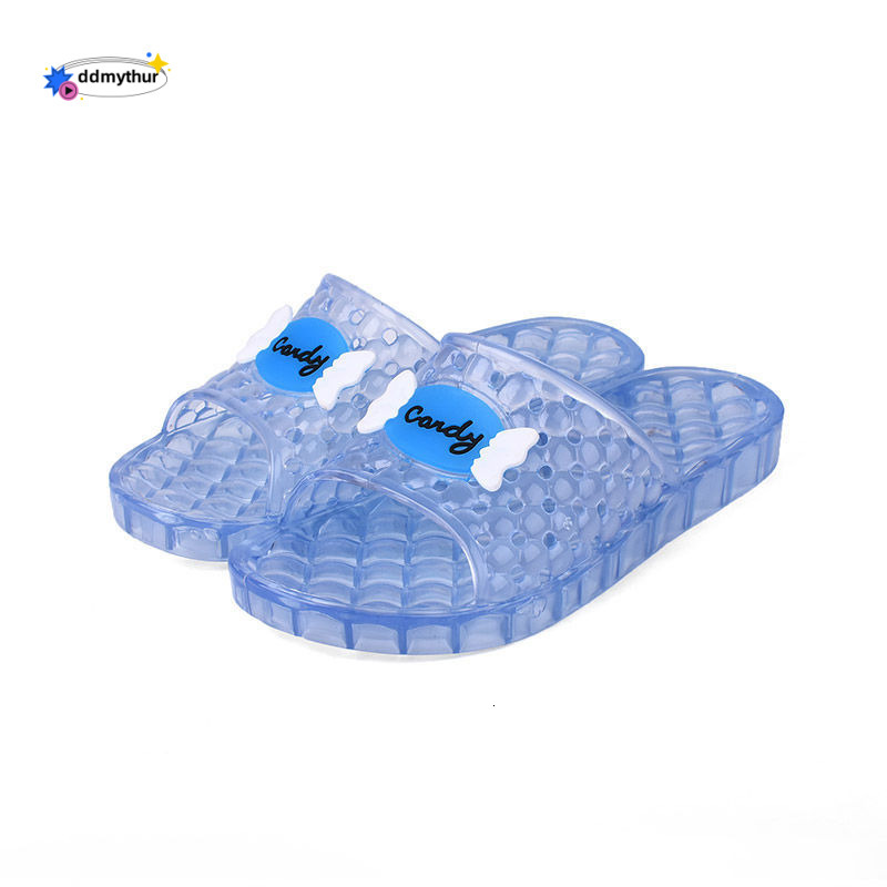 2023 Home Bathroom Waterproof Non-Slip Women's Summer Jelly Semi-Transparent Crystal Slippers ddmythur