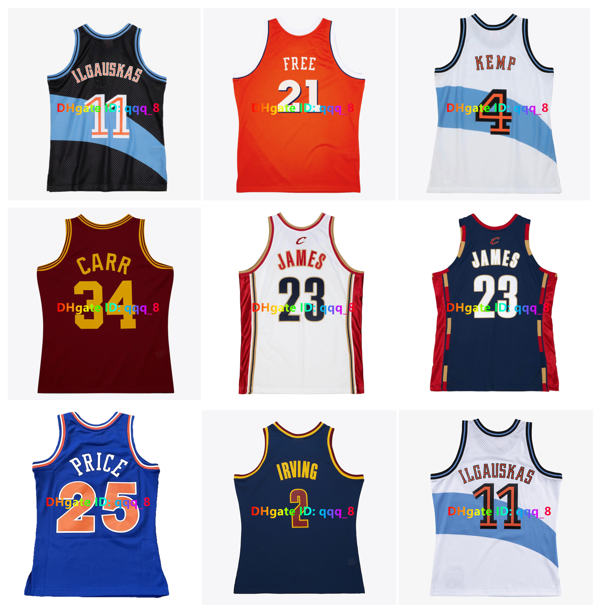 Zydrunas Ilgauskas Shawn Kemp James Cavalier Basketball Jersey Austin Carr basket maillot World B. Free Irving Love Mark Price D ellavedova Blue Red White Size S-3XL