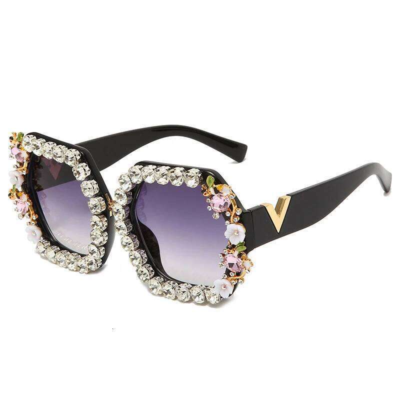 Square Dia Women 2022 Brand Designer Colorful Rhinestones Sunglasses Stylish Eyewear Shades UV400 Oculos designer bag