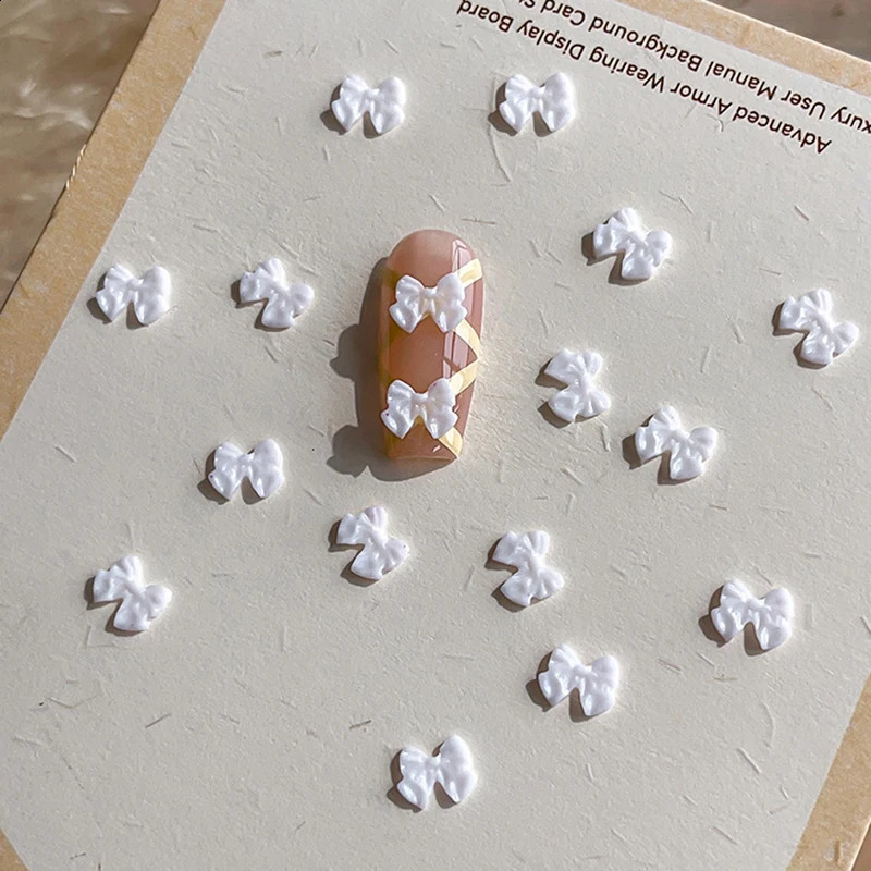20PCS Bow Nail Charm 3D Resin Bowknot Flatback Nail Gems Nail Art Rhinestones Jewelries 250528