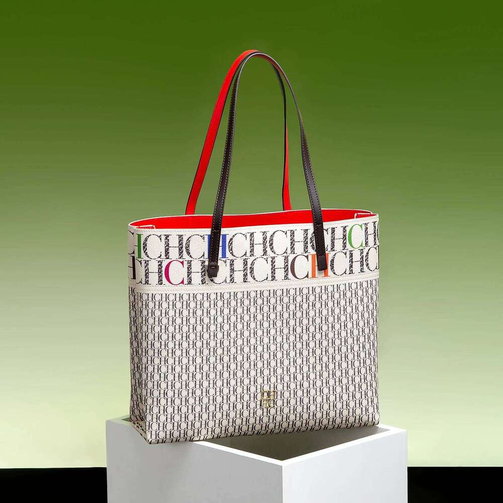 CH Shoulder Brand Letter Leather Women's Bag Large Capacity Resistant Elegant Fashion Casual With Base