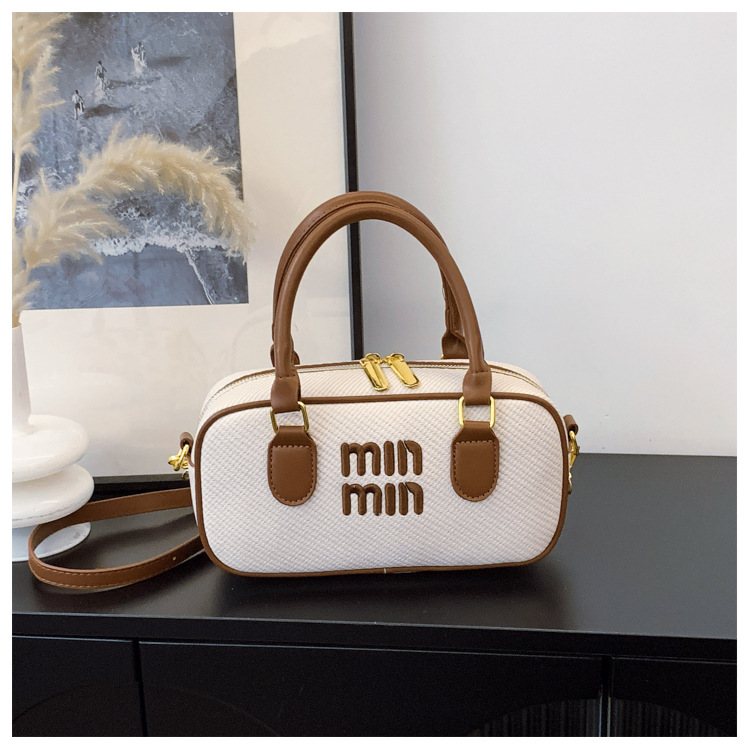 Modern Retro Boston Color-Blocked Handheld Pillow-Style Small Handbag for Women 2025 Style Versatile and Fashionable Shoulder and Crossbody Bag