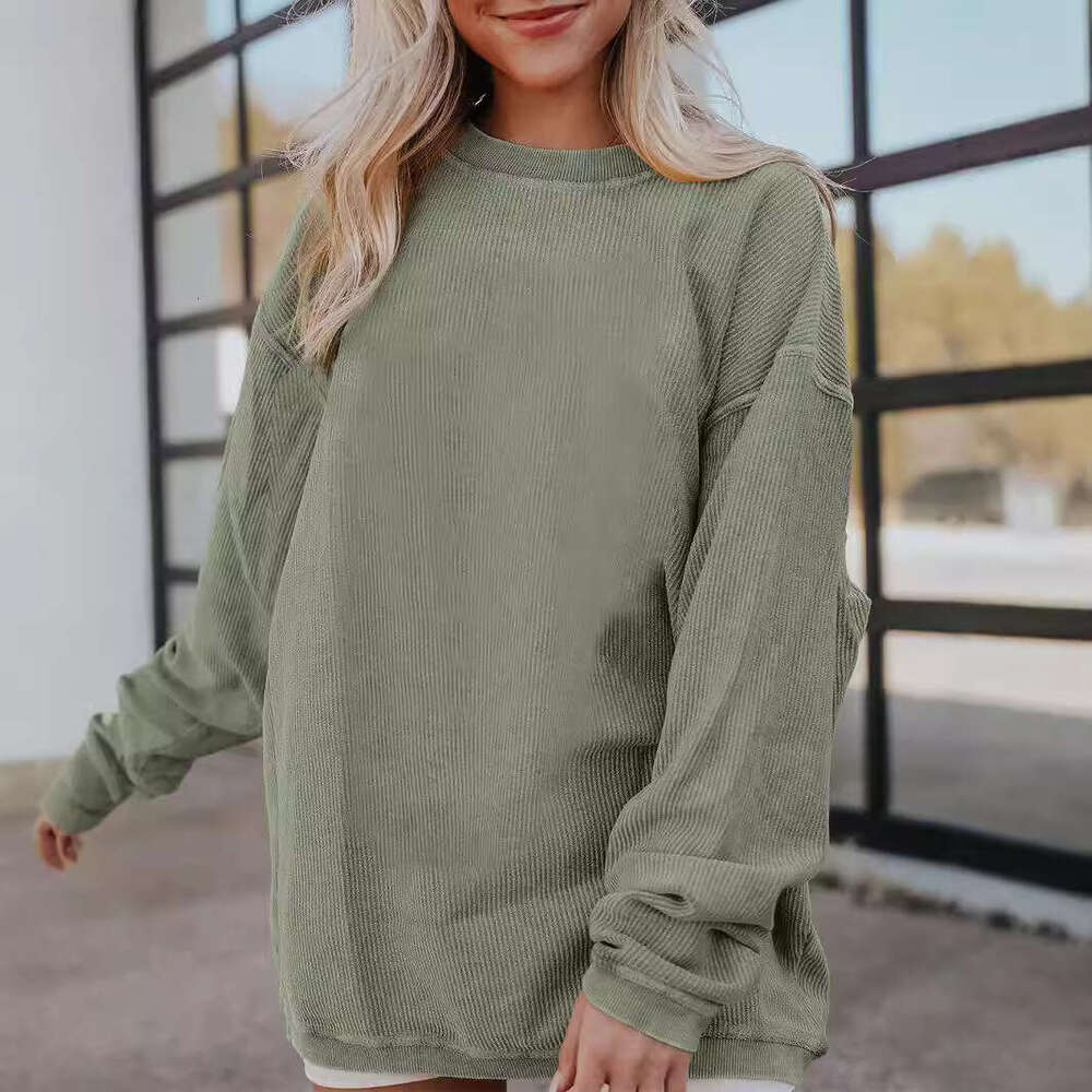 2025 Autumn Winter New Comfortable Casual Pullover Loose Round Neck Fashion Long Sleeve Sweatshirt for Women