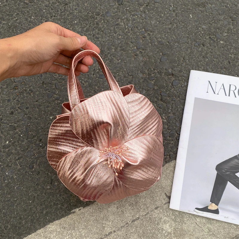 Flower Banquet Bag Creative Fashion Multiple Colors Elegant Three-dimensional Petals Mini Handbag Messenger Bag 250530