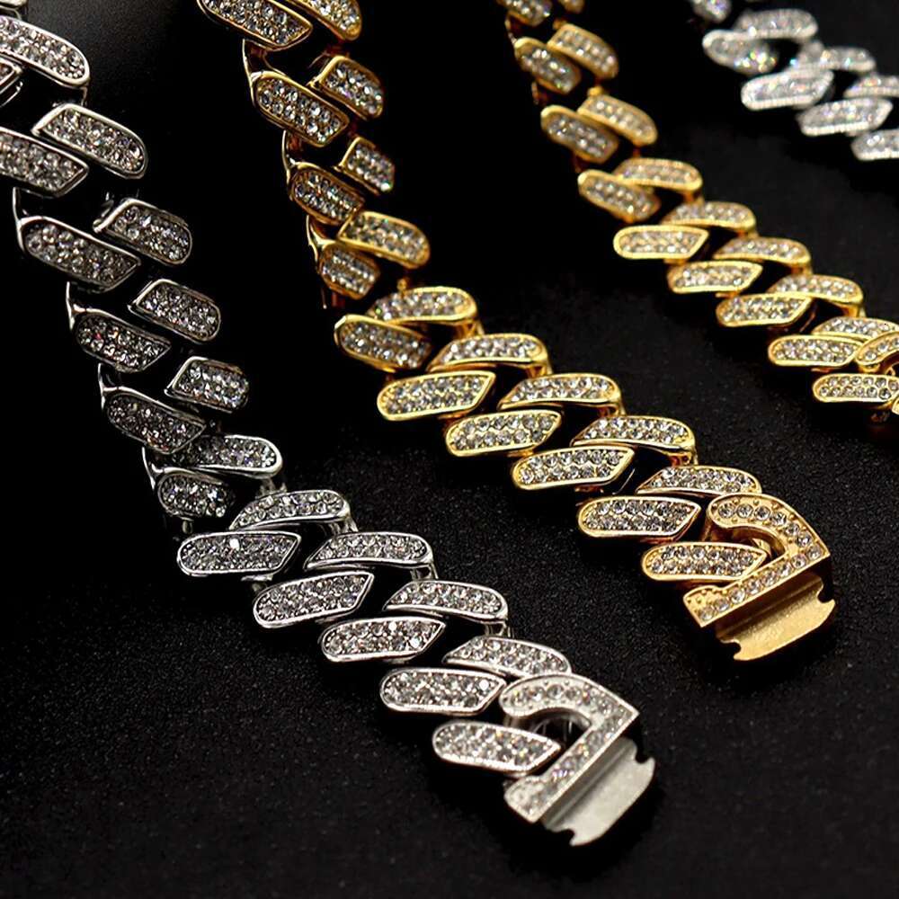 19mm topquality 316l stainless steel cuban chain necklace for men women full bling zircon goth hip hop jewelry free shipping