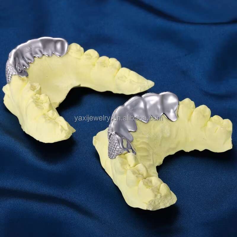 Custom TOP 6 and BOTTOM6 S925 Silver 10K 14K Solid Gold Grillz Iced Out VVS Moissanite Lab Grown Diamond Grillz for Men Women