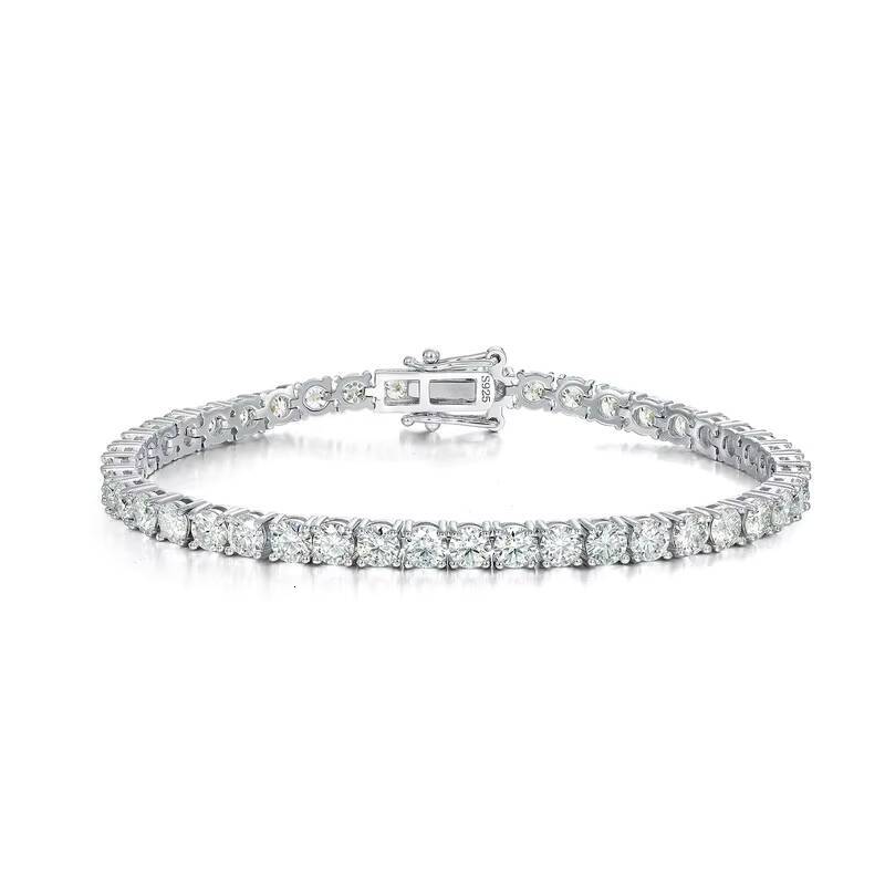 Fashion Hip-Hop GRA 4mm VVS for Women Pure Sier Lab-Grown Silicon Tennis Bracelet