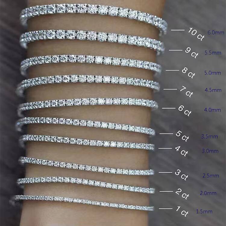 Iced Pure Sier Pyroxene Fashion Unisex Brass Tennis Bracelet