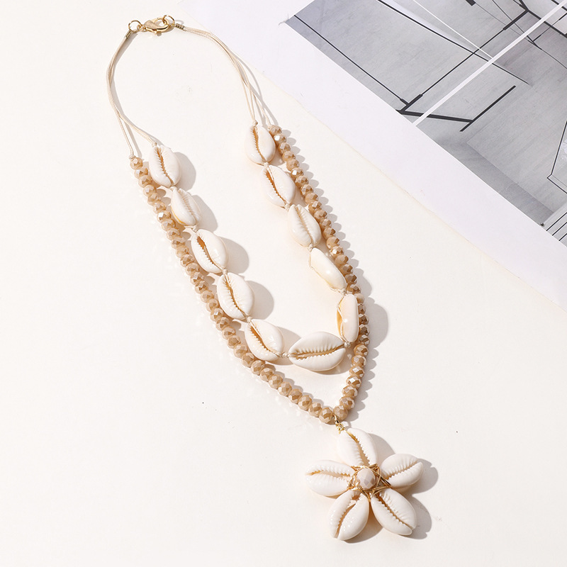 Conch Crystal Summer Beach Vacation Sea Star Ocean Wind Shell Necklace