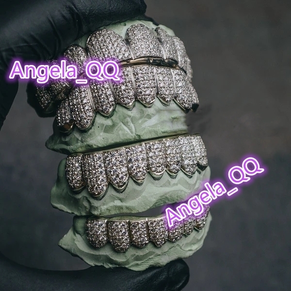 Fine Jewelry Hip Hop Moissanite Grills Custom 18k 14k Solid Gold Iced Out D VVS Moissanite Diamond Teeth Grillz for Teeth Single