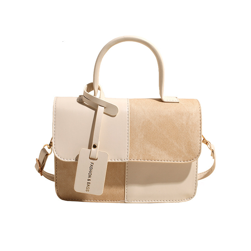 Korean style color blocked women s handbag fashion winter fashion retro small square bag texture designer fashion women s shoulder bag