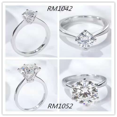 Moissanite Engagement Women Ring 925 Sterling Silver Plated White Gold 1CT DEF VVS Moissanite Rings