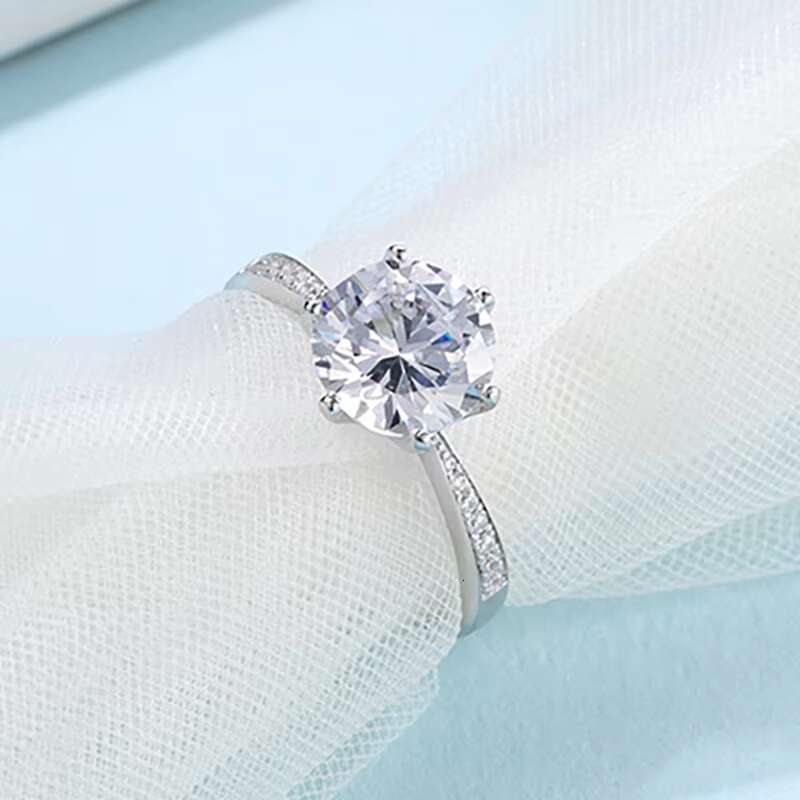 New Product Women Gift 925 Silver 3ct DEF Moissanite Diamond Rings
