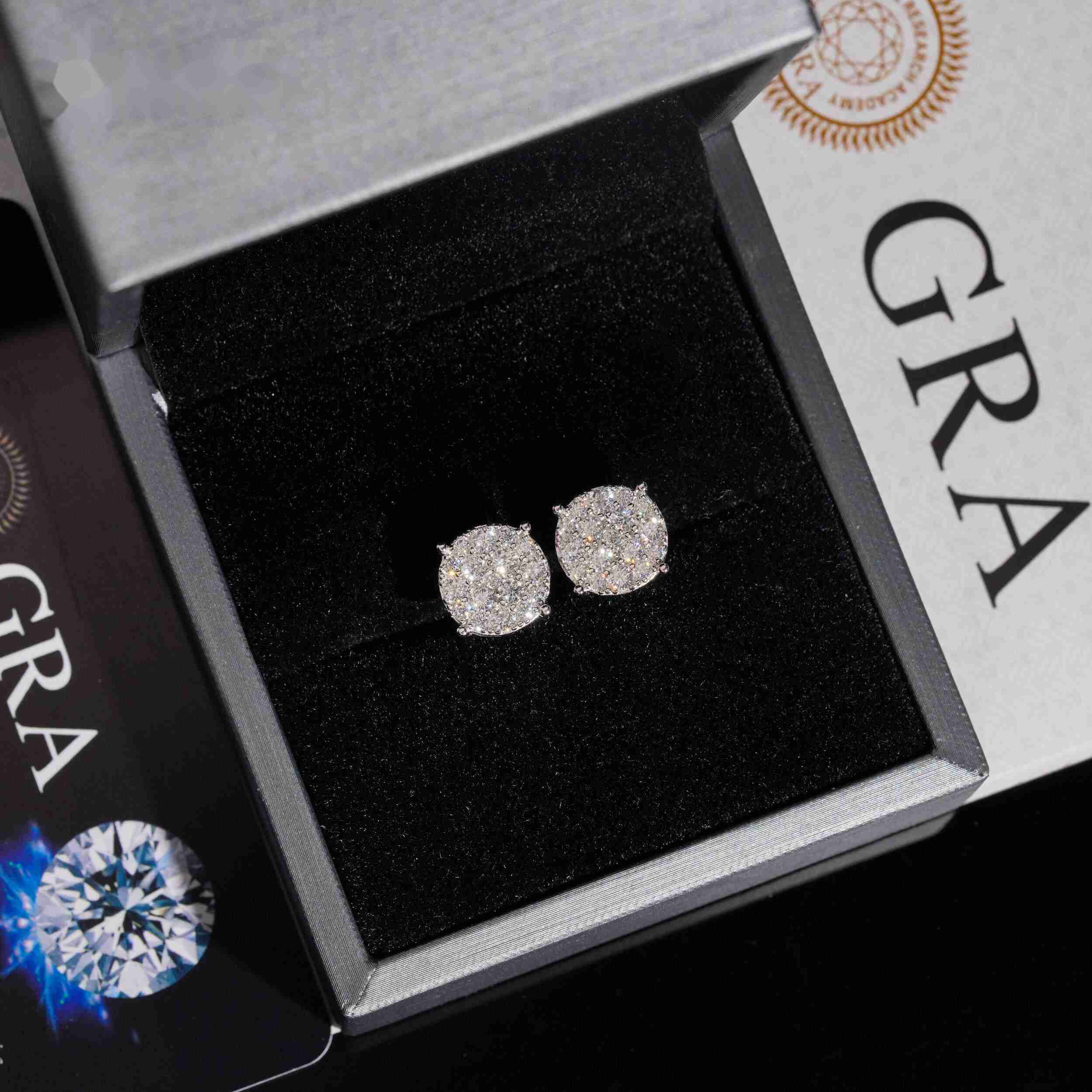 Fine Jewelry Pass Tester Stocks 925 Sterling Silver Iced Out Hip Hop Jewelry VVS Sparkling Moissanite Stud Earring Men Earrings