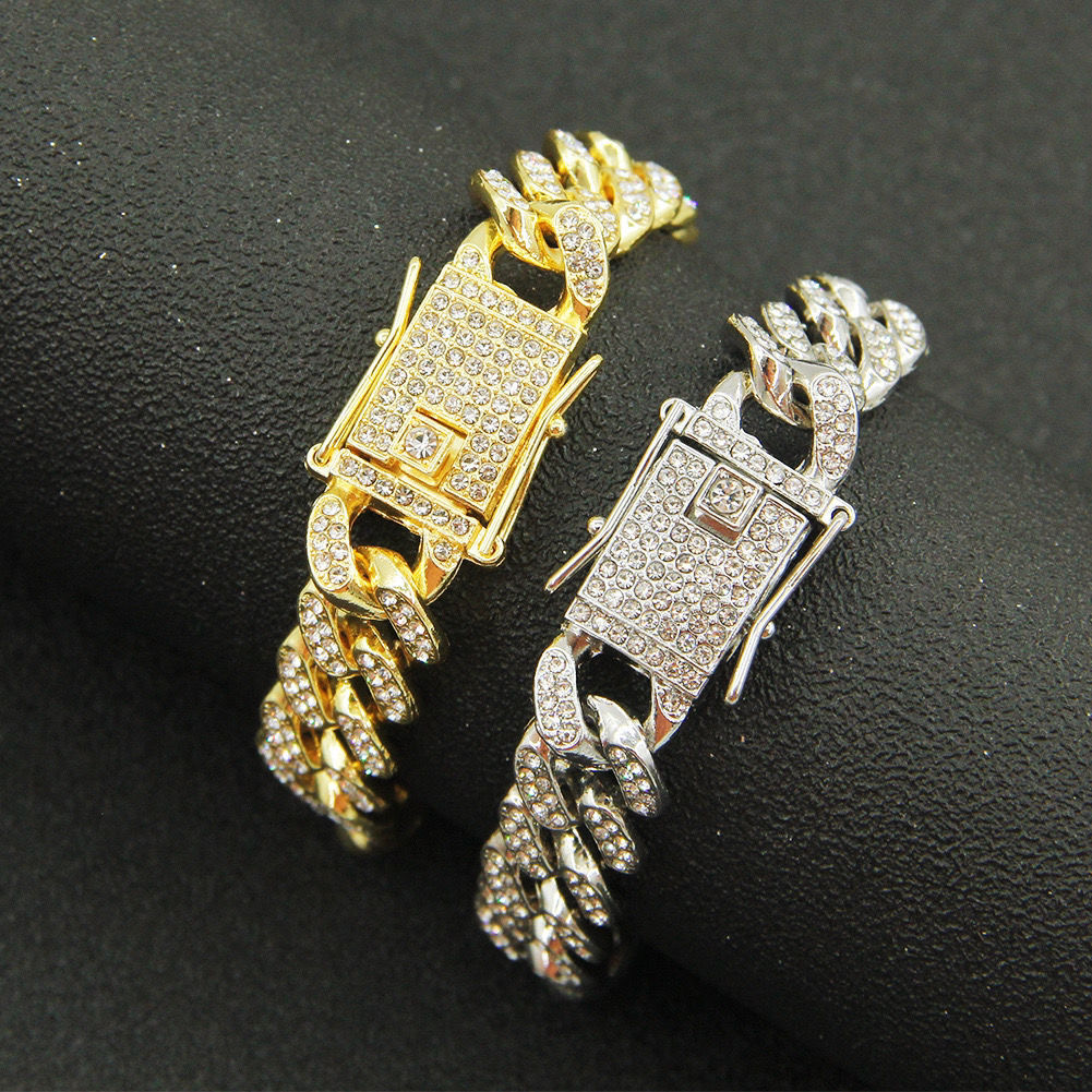 Fashion Hip Hop 5CZ Stone Bg Iced Out Cuban k Chain Necklace Mens Rap Singer Jewelry