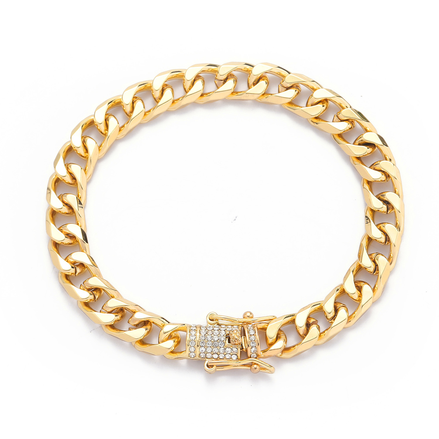 9mm Smooth Cuban Chain Moissanite Inlaid Diamond Buckle Hip-Hop Bracelet Mens Unique Trendy Brand Accessory moissanite